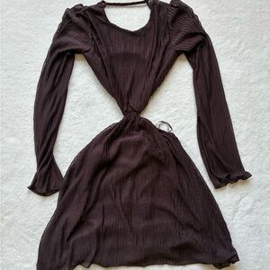 Zara Dark Brown Long Sleeve Dress